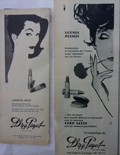 LOT 2 beauty advertisements Dr.PAYOT by GRUAU YEAR 1958 No. a 4301