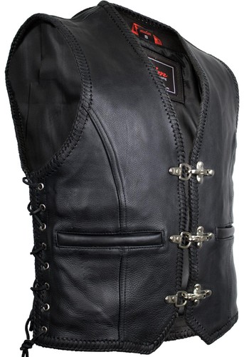 Gilet biker homme cuir - gilet,
