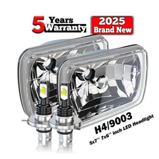 Pair 7x6 5x7 Headlights LED H4 Lamps For Ford E-150 E-250 E-350 Cargo Van