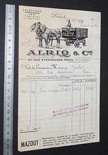 1958 INVOICE ANTHRACITE ENGLISH ALRICQ COAL ANTIQUE HEADER