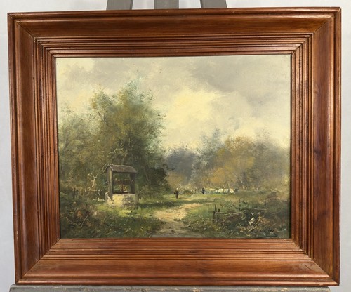 Ancienne huile toile - huile, signée