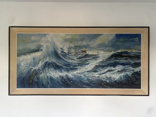 Tableau ancien xixe marine - tableau,