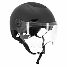 Casque velo adulte urbain trendy noir avec visiere et molette de reglage taille 