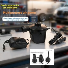 Pour Matelas 12V Voiture Pompe à Air Remplissage Rapide Trois Buses Interchange