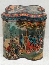 boite 1892 biscuits HUNTLEY & PALMERS - Fire Brigade FIREMEN - les POMPIERS