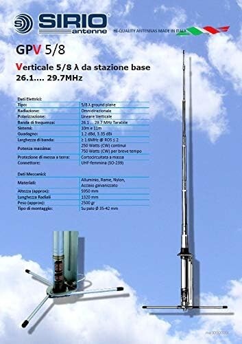 Sirio gpv antenne - 5/8,
