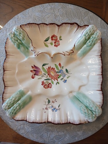 Ancienne assiette asperges - assiette,