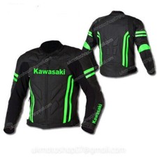 KAWASAKI Veste en Cuir de Moto