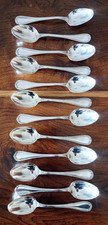 12 CUILLÈRES À CAFÉ MÉTAL ARGENTÉ CHRISTOFLE MODÈLE RUBAN CROISÉ