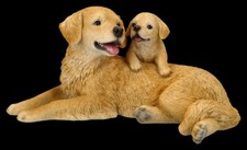 Figurine de Jardin Canin - Golden Retriever Avec Chiot - HotAnt Déco Züchter H