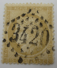 FRANCE TIMBRE N° 59 - OBLITERATION GC 3420 - SOISSONS - CERES DENTELE