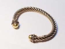 Sterling Silver Bracelet Bangle Rope Cable Twist Style 925