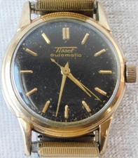 Vintage 1940 Mens Tissot Black Dial Bumper Automatic 17j 33mm 10k GF Watch Works