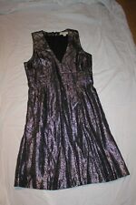 MICHAEL KORS Robe Noir Lurex Argent Soie US 4 FR 36 38 Black Silver Silk dress