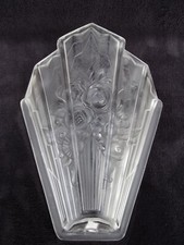 ancienne grande plaque applique en verre des HANOTS art déco à decor de fleurs 1