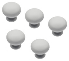 Bouton de Meuble Set Poignée Porte Blanc Mat Cuisine Ø 32,5 MM Griffe Rond