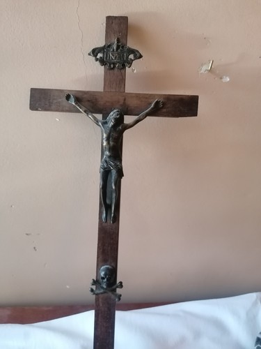 Crucifix bronze bois cm - bois,