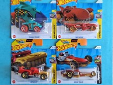 Lot 4 Piranha T Rex Hotweiler Rockin Railer 🔥 Hot wheels Let's Race Netflix