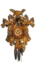 Pendule à coucou 5 oiseaux, feuilles de chêne 2.5046.01.P neuf