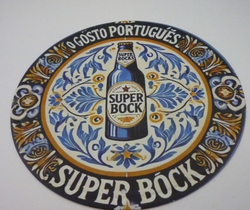 Super bock beer - round, metal