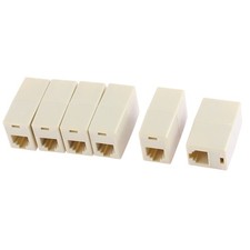 6P4C Femelle Connecteur Adaptateur Coupleur Téléphone Téléphone 6Pcs Beige