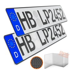 2 license plates carbon look 52 x 11 cm desired license plate passenger car license plate motor vehicle