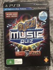BUZZ  The Ultimate Music Quiz Box Set - 4 x  Buzz Controllers  +  PS3 Game