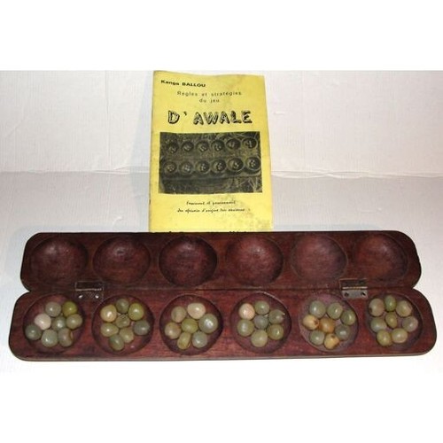 Awalé bois sculpté jeu de - en,