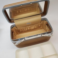 Vintage Samsonite Silhouette Ladies' Beauty Case Toffee 14"x17"x9" Original Box