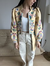 Alix of Bohemia beaded jacket S yellow NWOT