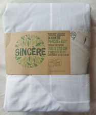 Parure percale housse de couette 240x220 cm et 2 taies marque Sincère