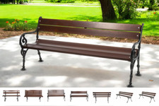 Banc pour Parc Banc de Jardin Cadre Fonte Bois Massif Épicéa Intempéries Meubles