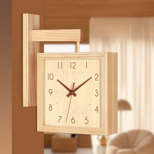 Horloge double face bois - face,