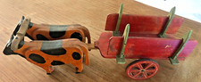 Char à boeufs - ancien jouet en bois -  Attelage - L : 53 cm Très bon état.