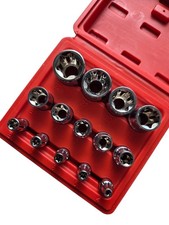Coffret douilles Torx femelles E4 à E24 E-TORX 1/4 "3/8" et 1/2 "