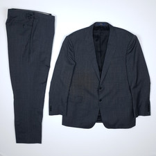 Polo Ralph Lauren Suit 48 Grey Charcoal 2 Piece Brace Trousers 42 30 Made Italy