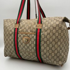 GUCCI PVC Boston Bag marron