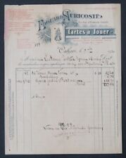 Invoice CAHORS 1921 AURICOSTE Grimaud Bony Arripe billiards 74 playing cards