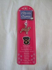 Pendentif - médaillon - ROTTWEILER  strass rose