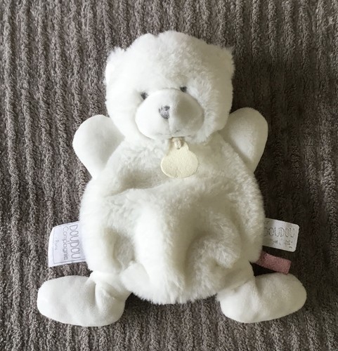 Doudou ours blanc étiquette - doudou,