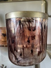 Willy Rizzo for Christian Dior Waste Basket Faux Tortoise Lucite Brass Rim 1970s