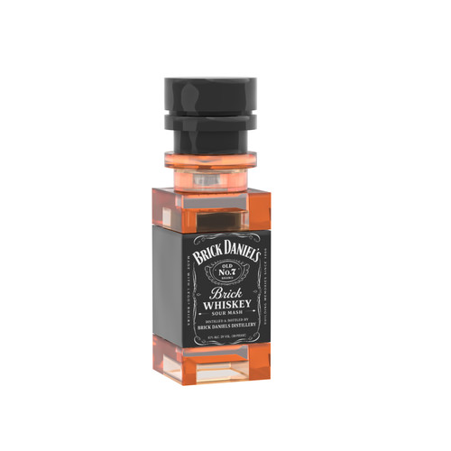 Brick daniels whiskey bottle - whiskey,