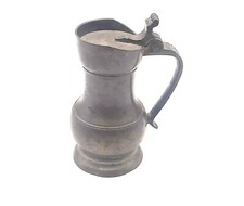 Ancien Pichet Étain Couvercle