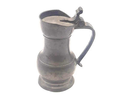 Ancien pichet étain couvercle - pichet,