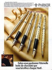 ADVERTISEMENT PARKER FOUNTAIN PEN PLACE VENDOME DIAMOND 1973 FRENCH AD PUB