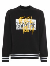 VERSACE JEANS COUTURE  LOGO PRINT SWEATSHIRT-BLACK.