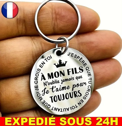 Porte clé pendentif acier - clé,