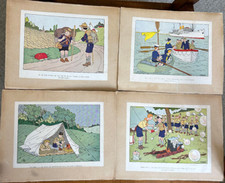 Tintin Hergé 4 pages of Hergé's Calendrier des Scouts. MANY years before Tintin
