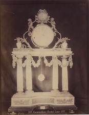 FRANCE Fontainebleau Pendulum Louis XVI Photo Vintage Albumin ca 1880 