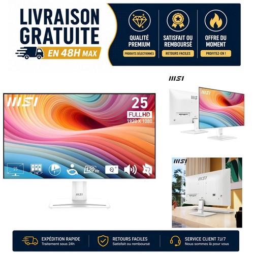écran msi pro mp251w e2 - pc,